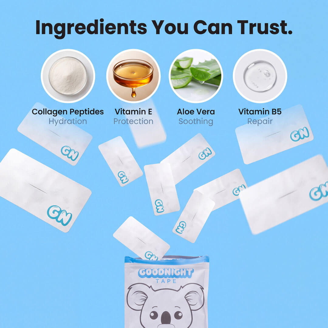 Goodnight Collagen Mouth Tape 2.0 - Goodnight Tape - snoring aid