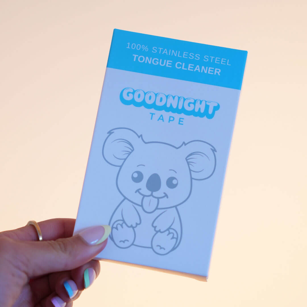 Goodnight Tape stainless steel tongue cleaner lifestyle